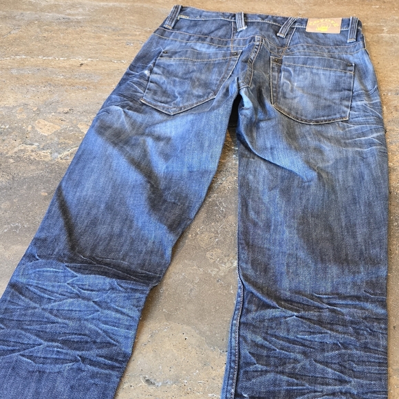 Coyote Jeans Mens 30x34 straight fit honey comb salvage Japanese denim indigo - Picture 3 of 9